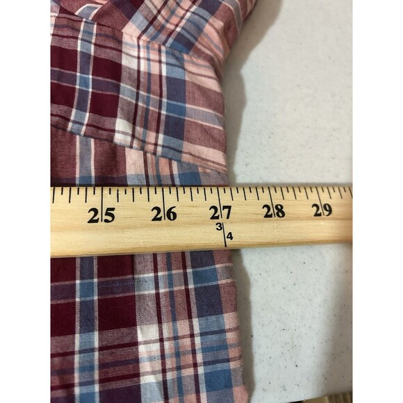Wrangler Wrancher Pearl Snap Shirt Womens 3XL Western Plaid Vintage 90s Y2K - Picture 8 of 10